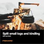 Fiskars X11 Splitting Axe Hatchet, 17" Tree Branch Cutter and Wood Axe for Small Logs with Shock-Absorbing Handle