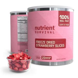 Freeze-Dried Strawberries – Premium Sliced | #10 Can | 25-Year Shelf Life | Emergency Food & Clean Snacking