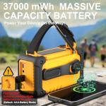 Emergency Weather Radio, AM/FM/SW/NOAA Hand Crank Radio with 37000mWh Portable Large Capacity, USB/Solar/Hand Crank Charging, AAA Battery Operated, SOS Alarm & Flashlight (Yellow)