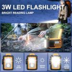 Emergency Weather Radio, AM/FM/SW/NOAA Hand Crank Radio with 37000mWh Portable Large Capacity, USB/Solar/Hand Crank Charging, AAA Battery Operated, SOS Alarm & Flashlight (Yellow)