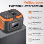 Portable Power Station 120W, 110V Power Bank with AC Outlet, Portable Generator 97.6Wh External Lithium Battery Pack with USB C Input for Camping Home Van Life Adventure Backup