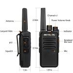 Retevis RT68 Walkie Talkies for Adults, 2 Way Radios Long Range, Hands Free, 1200mAh Battery, Portable Walkie Talkie Rechargeable with USB Charging Base, for Hunting Hiking (4 Pack)