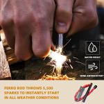Fire Starter Survival Tool, Ferro Rod Fire Starter Kit & Backpacking Multitool, Fire Starter Survival (Red, Length:3.15"(8cm) Diameter:1/3"(8mm))