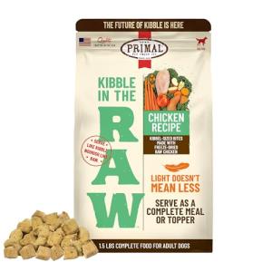 Primal Kibble in The Raw, Freeze Dried Dog Food, Chicken, Scoop & Serve, Made with Raw Protein, Whole Ingredient Nutrition, Crafted in The USA, Dry Dog Food 1.5 lb Bag