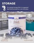 READYWISE - Simple Kitchen Freeze Dried Whole Blueberries, 28 Servings, Vegan, Gluten Free, Fruit Snacks, Emergency Supplies, Dehydrated Fruit, Blueberries