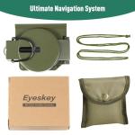 Eyeskey Precision Sighting Navigation Compass | Adjustable Magnifier & Lockable Dial | Impact Resistant & Waterproof for Hiking, Camping
