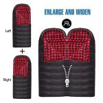 Keencamp 0 Degree Sleeping Bag Cotton Flannel Winter Cold Weather for Adults XXL Sleeping Bag 4 Season Big and Tall with Pillow Compression Sack