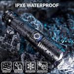 Rechargeable LED Flashlights High Lumens, 90,000 Lumens Super Bright Flashlights with 5 Modes, Waterproof Powerful Flash Light Multifunctional Flashlights for Home Camping Hiking(2 Pack)