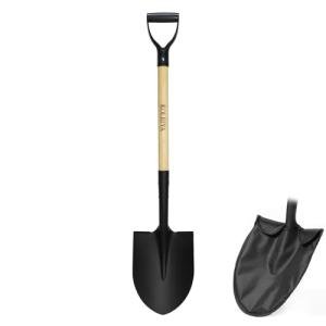KOLEIYA 41 Inch Round Point Shovel for Digging,Heavy Duty Garden Shovel with D-Handle,Wooden Handle,Ideal for Gardening,Landscaping,Beach,and Snow Removal