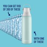 Brita Stainless Steel Premium Filtering Water Bottle, BPA-Free, Reusable, Insulated, Replaces 300 Plastic Water Bottles, Filter Lasts 2 Months or 40 Gallons, Includes 1 Filter, Glacier - 20 oz