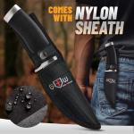 Hunting Knife with Sheath Survival Knives for Men - Best Tactical Camping Hunting Hiking Knife - Bushcraft Field Gear Accessories Tool - Fixed Blade Sharp Knofe with Rubber Handle for Men 148109