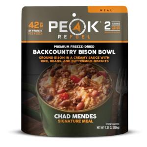 Peak Refuel Backcountry Bison Bowl | Chad Mendes Signature Meal | Premium Freeze-Dried Variety Meals | Hunting, Survival, Camping, Backpacking Food | High-Protein Game Meats | MRE | Made in USA