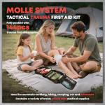 144 Pcs Advanced Trauma First Aid Kit - Emergency Camping Gear with Tourniquet, Compression Bandage, 36" Splint | Portable Survival Gear for Outdoor, Home, Camping- Gift for Husband Dad and Wife-Brown