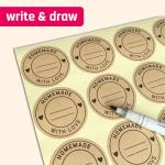 300 Pieces, 2" - Homemade with Love Stickers, Canning Labels for Jars to Write On