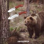 Swiss+Tech 3-Piece Hunting Knife Set - Full Tang Survival, Bowie, Camping & Gut Hook Knife with Sheath - Perfect for Dad, Husband or Men - Outdoor Hunting, Camping, Hiking Gift