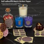 60 Pcs Match Striker Paper with Adhesive, 3 Sizes of Matches Sticker Striker for Match Holder, Matches for Candles, Matches Box Bulk, Matches in A Jar with Striker, Decorative Match Cloche