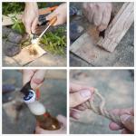 Fire Starter Survival Tool 2-Pack, Ferro Rod Kit with Striker, Paracord Wrist Lanyard, Wood Handle, Tinder Wick, Pouch, Waterproof Flint & Steel Fire Starter for Camping, Hiking and Backpacking Gear