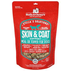 Stella & Chewy's Freeze-Dried Raw Dog Food for Skin & Coat - Grass-Fed Lamb & Wild-Caught Salmon - Natural Solution for Itchy Skin, Dull Coat & Shedding - Premium Raw Nutrition - 13oz