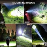 Lylting Rechargeable LED Flashlights High Lumens, 90,000 Lumens Super Bright Flashlight with 5 Modes & Waterproof, Powerful Handheld Flashlight for Camping Emergencies