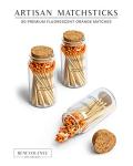 Benevolence LA Decorative Wooden Matches in Glass Jar with Striker | 4 Inches Colored Safety Long Match for Lighting Candles | Apothecary Home & Bathroom Decor - Fluorescent Orange