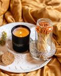 Benevolence LA Decorative Wooden Matches in Glass Jar with Striker | 4 Inches Colored Safety Long Match for Lighting Candles | Apothecary Home & Bathroom Decor - Fluorescent Orange