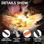 NESAYVER Fire Starter Survival Tool,4 x2/5 in Thick Round Ferro Rod Fire Striker Kit with Paracord Lanyard for Hiking, Camping, Emergency Flint and Steel Up to 20000 Strikes,Tinder Rope