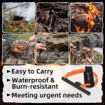 NESAYVER Fire Starter Survival Tool,4 x2/5 in Thick Round Ferro Rod Fire Striker Kit with Paracord Lanyard for Hiking, Camping, Emergency Flint and Steel Up to 20000 Strikes,Tinder Rope