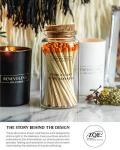 Benevolence LA Decorative Wooden Matches in Glass Jar with Striker | 4 Inches Colored Safety Long Match for Lighting Candles | Apothecary Home & Bathroom Decor - Fluorescent Orange