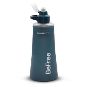 Katadyn BeFree AC 1L Soft Water Filter Bottle – Blue, Ultralight & Collapsible Flask, First-of-Its-Kind Activated Carbon Filter Improves Taste & Odors, Ideal for Hiking, Travel, Sports & Emergencies