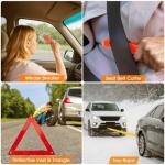 Emergency Car Kit,Roadside Emergency Tool Kit for Vehicle Truck with Air Compressor Jumper Cable First Aid Kit,Winter Auto Road Side Kit Women Men Car Travel Safety Assistance Survival Essentials Kit