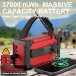 Emergency Weather Radio, AM/FM/SW/NOAA Hand Crank Radio with 10000mAH/37000mWh Portable Large Capacity, USB/Solar/Hand Crank Charging, AAA Battery Operated, SOS Alarm & Flashlight