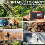 Emergency Weather Radio, AM/FM/SW/NOAA Hand Crank Radio with 10000mAH/37000mWh Portable Large Capacity, USB/Solar/Hand Crank Charging, AAA Battery Operated, SOS Alarm & Flashlight