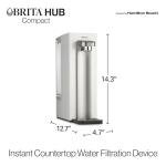 Brita Hub Compact Instant Powerful Countertop Water Filter System, Reduces 70+ Contaminants, 9 Cup Water Reservoir, Includes 6 Month Carbon Block Filter, White, 87344