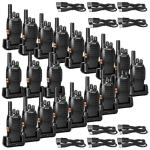 Retevis H-777 2 Way Radios Walkie Talkies Long Range, Rechargeable Two Way Radios, Hand Free Adults Walkie Talkies with Charging Base(Black, 20 Pack)