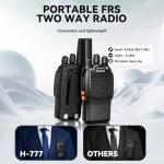 Retevis H-777 2 Way Radios Walkie Talkies Long Range, Rechargeable Two Way Radios, Hand Free Adults Walkie Talkies with Charging Base(Black, 20 Pack)