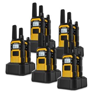 Retevis RB48 Heavy Duty Waterproof Walkie Talkies, Long Range Rechargeable Two Way Radios, Advanced Triple Proof, Vibration Reminder, for Warehousing Construction Contractor(10 Pack)