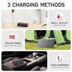 powkey 88Wh Portable Power Station 24000mAh Camping Solar Generator(Solar Panel Not Included) Lithium Battery Power 110V/65W AC, DC, USB QC3.0 for Home Camping Emergency Backup Black