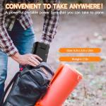 powkey 88Wh Portable Power Station 24000mAh Camping Solar Generator(Solar Panel Not Included) Lithium Battery Power 110V/65W AC, DC, USB QC3.0 for Home Camping Emergency Backup Black