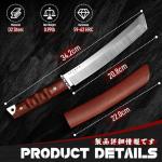 DRGSKL Japanese Fixed Blade Knife - Tanto Knives with Wooden Sheath - Survival Knives with Full Tang Handle - Bushcraft knives for Camping Outdoor, Gifts for Men