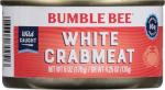 Bumble Bee White Flake Crab Meat in Water, 6 oz Can - 16g Protein & 1g Carb Per Serving - Wild Caught, Flaky, Drain Before Use, 6 Ounce (Pack of 1)