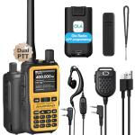 Baofeng UV-5R Mini Radio Ham Radio Long Range Handheld Two Way Radio Dual PTT APP Programming NOAA Weather Receiver Longe Range Copy Frequency 999CH with Type-C Charging Survival Radio（Yellow）