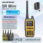 Baofeng UV-5R Mini Radio Ham Radio Long Range Handheld Two Way Radio Dual PTT APP Programming NOAA Weather Receiver Longe Range Copy Frequency 999CH with Type-C Charging Survival Radio（Yellow）