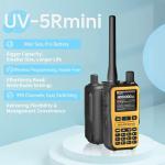 Baofeng UV-5R Mini Radio Ham Radio Long Range Handheld Two Way Radio Dual PTT APP Programming NOAA Weather Receiver Longe Range Copy Frequency 999CH with Type-C Charging Survival Radio（Yellow）