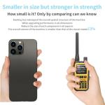 Baofeng UV-5R Mini Radio Ham Radio Long Range Handheld Two Way Radio Dual PTT APP Programming NOAA Weather Receiver Longe Range Copy Frequency 999CH with Type-C Charging Survival Radio（Yellow）