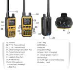 Baofeng UV-5R Mini Radio Ham Radio Long Range Handheld Two Way Radio Dual PTT APP Programming NOAA Weather Receiver Longe Range Copy Frequency 999CH with Type-C Charging Survival Radio（Yellow）