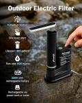 Frizzlife Electric Water Filter Camping, 0.01μm Ultrafiltration 7-Stage Portable Water Filter, Rechargeable Water Purifier for Camping, Survival, Backpacking,Hiking & Emergency,3pcs Pre-Filters,EF1200