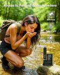 Frizzlife Electric Water Filter Camping, 0.01μm Ultrafiltration 7-Stage Portable Water Filter, Rechargeable Water Purifier for Camping, Survival, Backpacking,Hiking & Emergency,3pcs Pre-Filters,EF1200