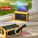 NOAA Weather Radio-12000mAh/44400mWh AM/FM Emergency Portable Radio with Solar Panel/Hand Crank/AC Input Rechargeable Battery and Flashlight SOS Siren Lamp for Indoor/Outdoor Emergencies