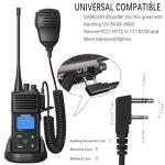 SAMCOM Two Way Radio with Shoulder Speaker Mic,5W High Power 2 Way Radios Long Range,Walkie Talkie earpiece with mic for Adults Construction Site School Security(4 Pack)