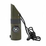 Emergency 7-in-1 Survival Whistle Kit:120dB Loud Safety Whistle with Compass,Thermometer, LED Light,Signal Mirror & Waterproof Case for Outdoor Adventures Fire Starter for Hiking/Camping/Water Safety